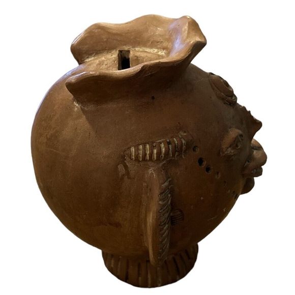 Vintage Aztec Pottery Head Figure - Picture 4 of 5